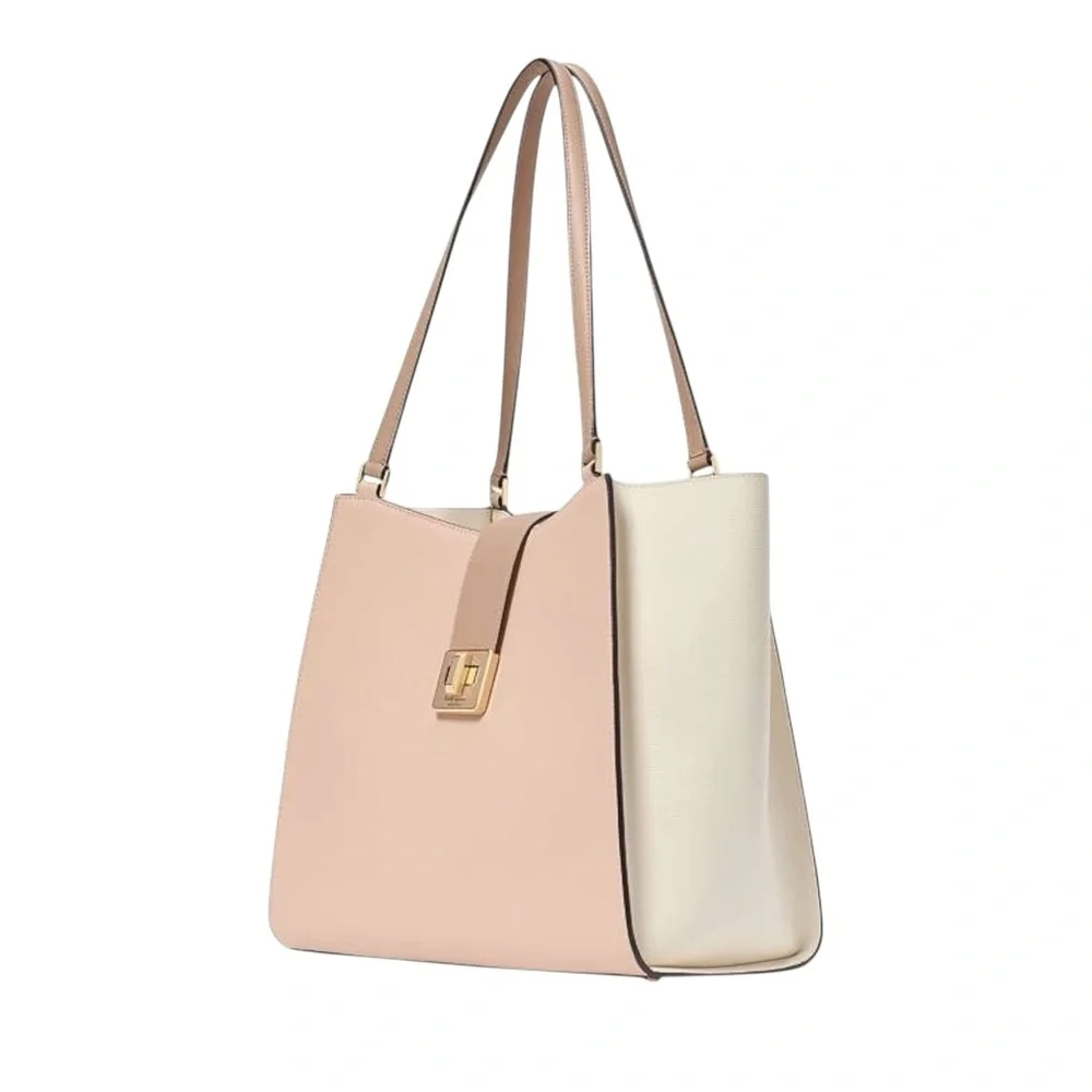 Kate Spade Blush Pink & Cream Refined Grain Leather Large Tote Shoulder Bag